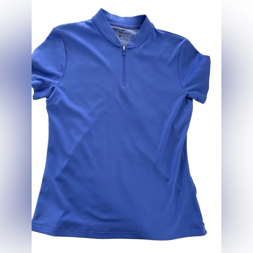 Nike AJ5225-554 Women's 1/4 Zip Dri-Fit Golf Polo Shirt Size Medium Purple Blue